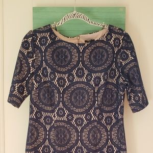R&K Blue Lace Knee Length Dress